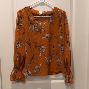 A New Day (target) sheer yellow floral top